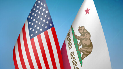 United States and California state two flags
