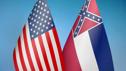 Obraz premium United States and Mississippi state two flags