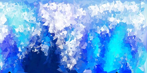 Dark blue vector poly triangle layout.