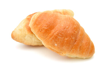 Fresh and tasty croissant over white background 