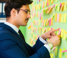 Businessman with many business priorities