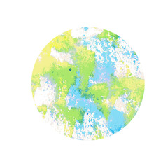 Round background. Yellow and blue spots . Watercolor colorful paper for decoration, tag. Aquarelle abstract blur drip drop manual dot element for frame, map, label. Stock image