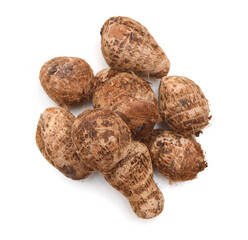 Closeup of taro on white background 