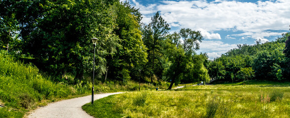 Park in Olesnica near the castle
