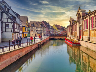 Beautiful river in Alsace. France.Europe