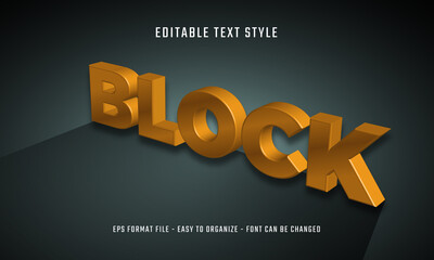 Editable text effects with 3D bold style