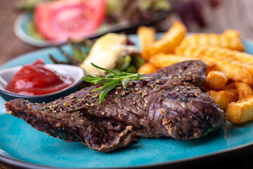 rosemary on a steak