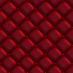 Seamless background of red upholstery.