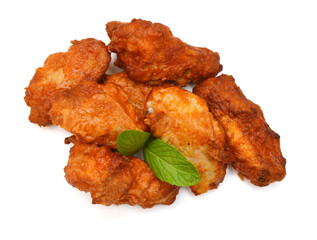 Chicken wings with sauce on white background 