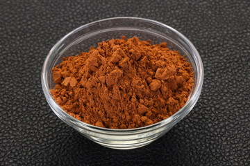 Cocoa powder in the bowl