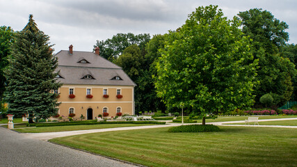 Fototapeta na wymiar House for servants located in the park