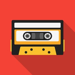 Cassette vector flat design illustration
