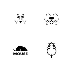 Mouse animal  logo icon vector
