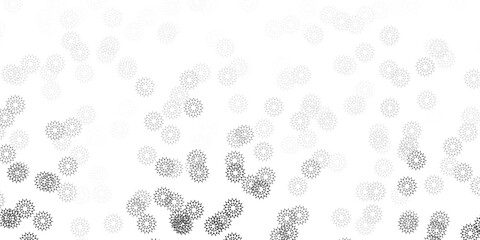 Light gray vector doodle background with flowers.