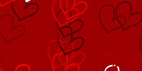 Light Red vector backdrop with sweet hearts.