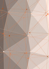 Bright Orange color Abstract color Low-Polygones Generative Art background illustration
