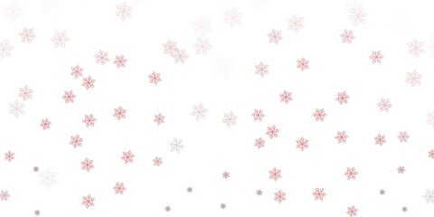 Light red, yellow vector doodle pattern with flowers.