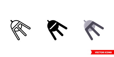 Satellite icon of 3 types. Isolated vector sign symbol.