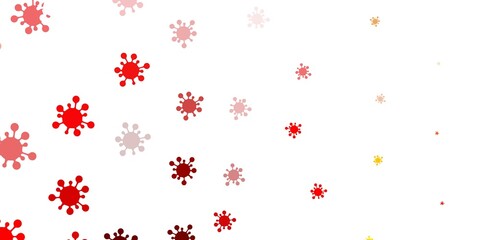 Light orange vector pattern with coronavirus elements.