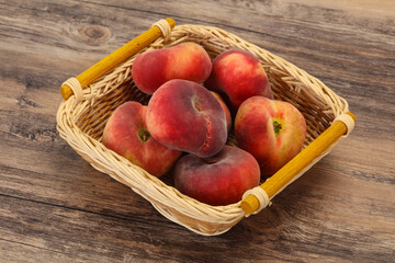 Sweet ripe tasty flat peach