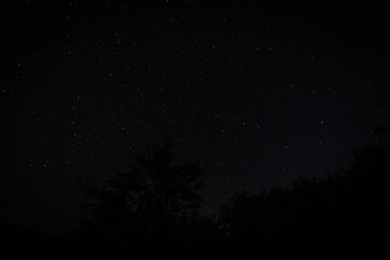 Fototapeta na wymiar starry sky in the Russian village. warm summer night