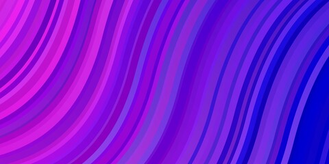 Light Pink, Blue vector layout with wry lines. Abstract illustration with gradient bows. Design for your business promotion.