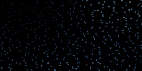 Dark BLUE vector texture with beautiful stars. Blur decorative design in simple style with stars. Pattern for wrapping gifts.
