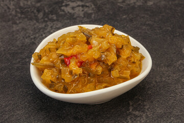 Relish sauce with cucumbers and mustard