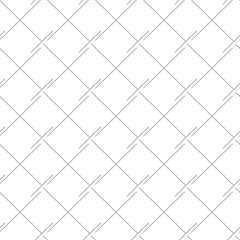 Vector Seamless Linear Pattern Squares Rhombuses Black Lines Isolated White.