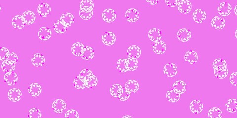 Light purple, pink vector pattern with spheres.