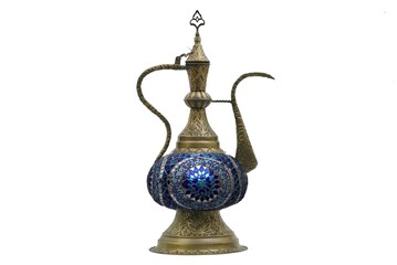 Fototapeta na wymiar ottoman tile embroidered pitcher lamp