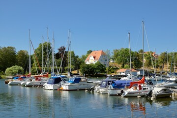 Fototapeta na wymiar Stockholm archipelago with marina in summer