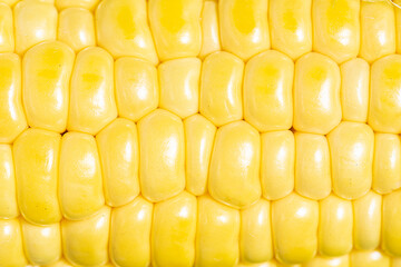 Sweet rope corn grains macro view. 