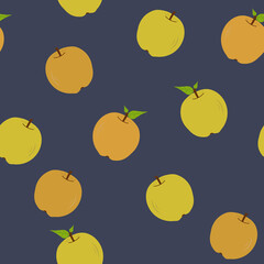 Seamless pattern with multicolored apples on a bright background. For textile, greeting card design, cover, wrapping paper, wallpaper.