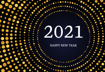 2021 Happy New Year of gold glitter pattern