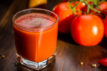 Glass of tomato juice