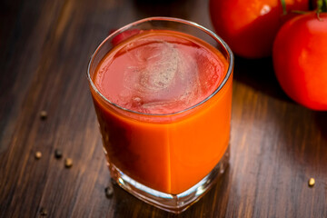 Glass of tomato juice
