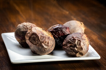 baked beetroot on a plate
