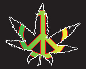 Fototapeta na wymiar Jamaice Flag Peace Symbol