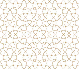 Seamless arabic geometric ornament in brown color.Fine lines.