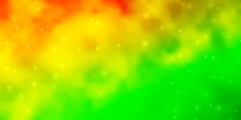 Light Green, Yellow vector texture with beautiful stars. Blur decorative design in simple style with stars. Theme for cell phones.