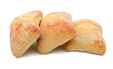 Mini bread on white background 