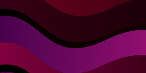 Dark Purple, Pink vector backdrop with bent lines. Illustration in halftone style with gradient curves. Template for cellphones.