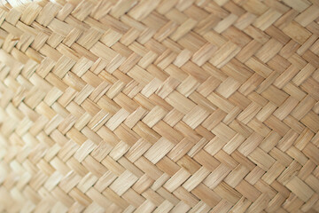 Beautiful close up detail of soft marine reed rattan texture from a decorative basket bag