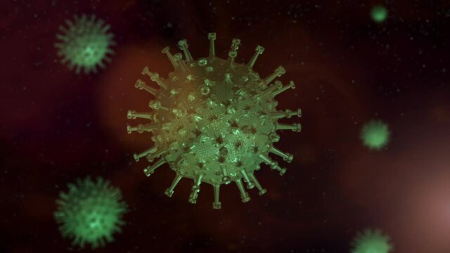 Coronavirus Covid-19 SARS Co-V 3D animation. World Health organization WHO introduced new official name for Coronavirus disease named COVID-19 SARS Co-V, dangerous virus.