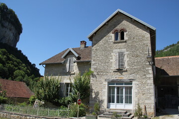 Fototapeta na wymiar Ancient medieval french stone houses village