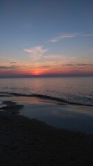 Plaża Karwia, zachód słońca