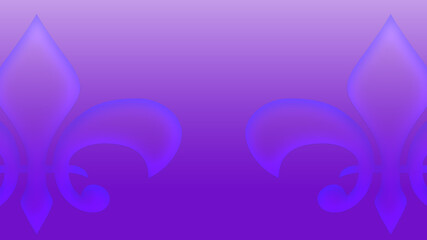 Purple background with glowing fleur de lis icons © Sergey
