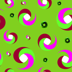 bright cheerful pattern with a childish motive on a juicy green background