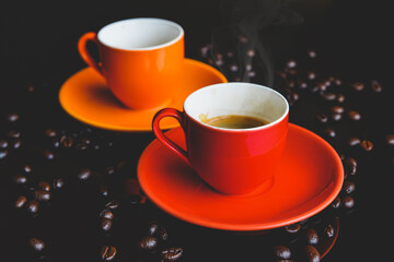 Colorful of espresso coffee cups.